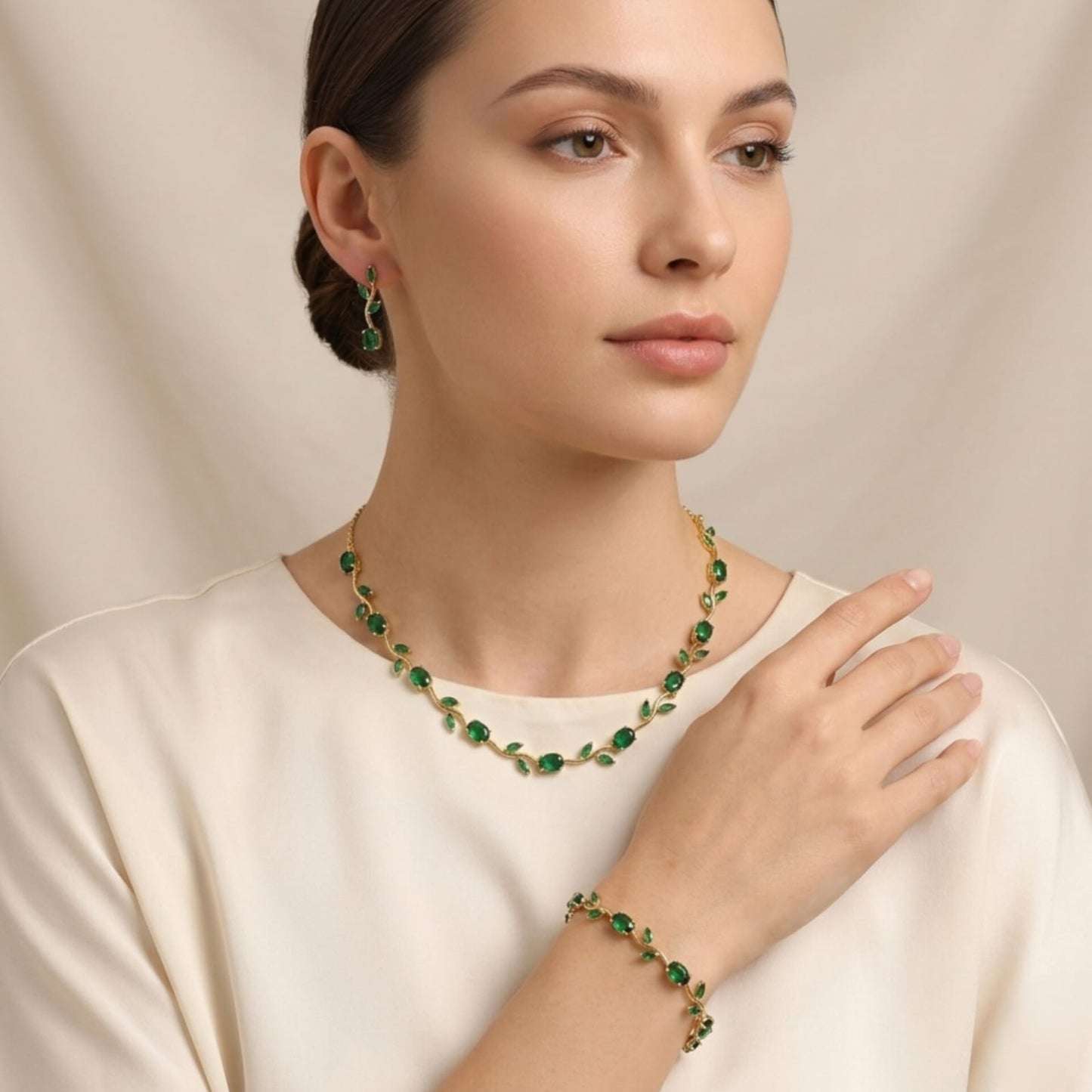 Botanical Tulip Vine Jewelry Set