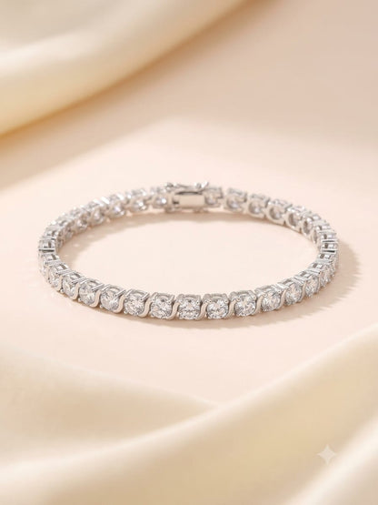 Floral Crystal Link Tennis Bracelet